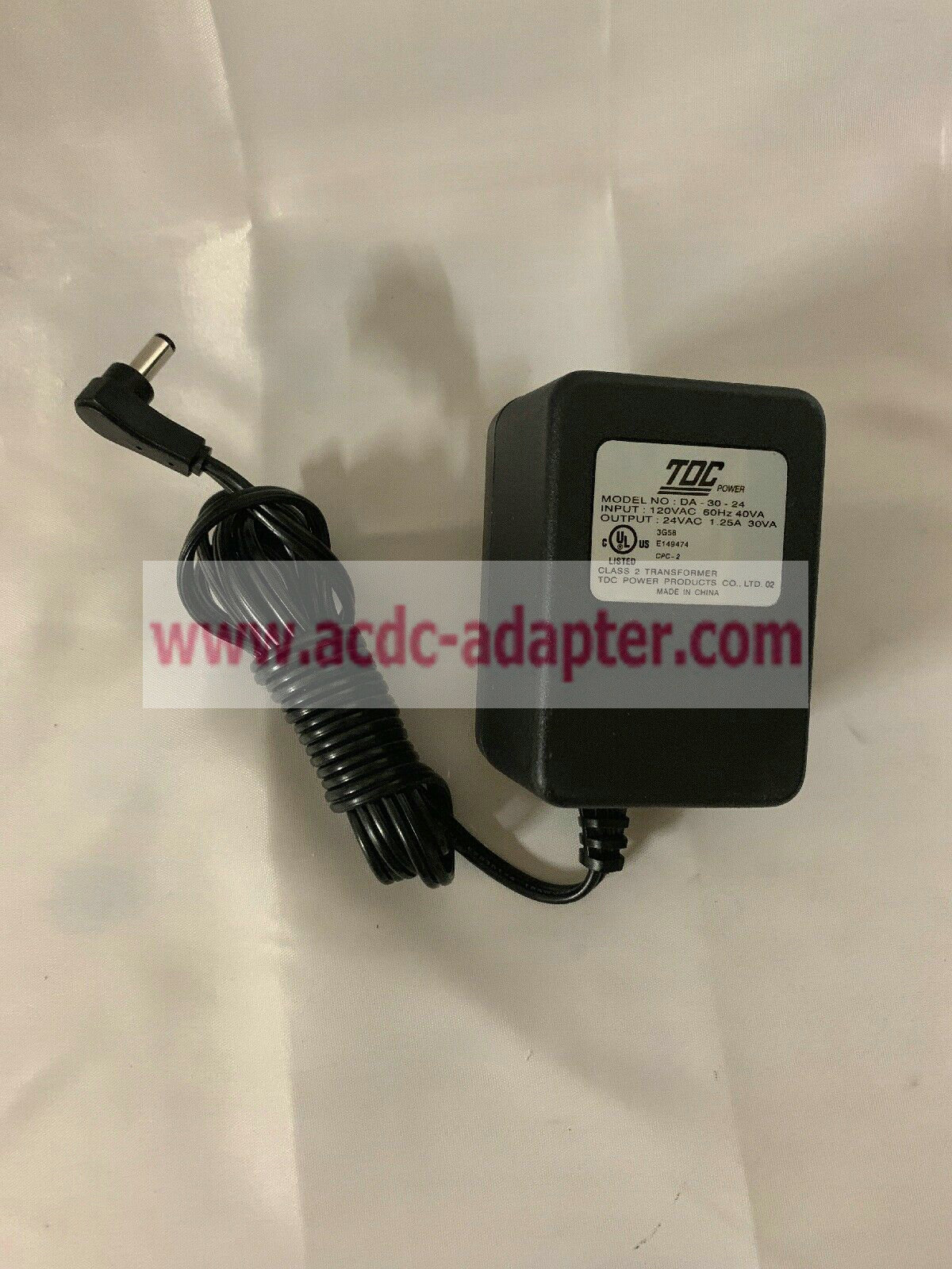NEW TDC Power AC Adapter Supply Cord DA-30-24 24VAC 1.25A Class 2 Transformer